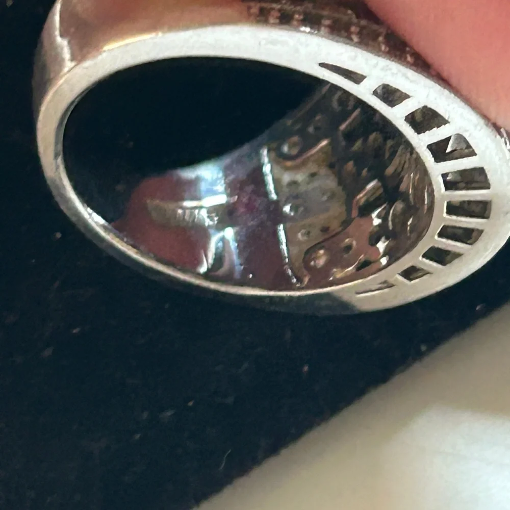 Silver Crystal Size 8 Multi-Row Statement Ring - Clear
